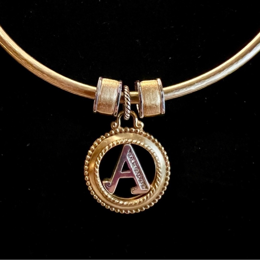 Brighton Two-Tone “A” Initial Choker Necklace